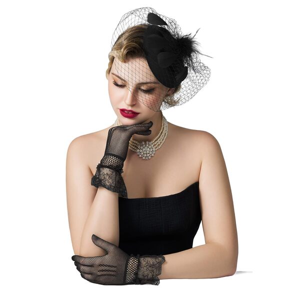 4418 Fascinators Pillbox Hats For Women, Tea Party Hat And Short Lace main image 5